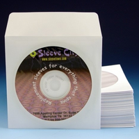 White Paper CD, DVD Sleeve With Flap (100 Pack)