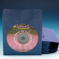 Blue Paper CD, DVD Sleeve With Flap (100 Pack)