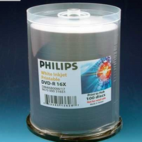 Philips White Inkjet DVD-R (100 Pack)