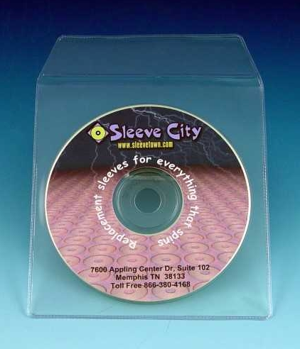 Vinyl CD, DVD Sleeve with Flap (100 Pack)
