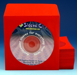 Red Paper CD/DVD Sleeve With Flap SAMPLE