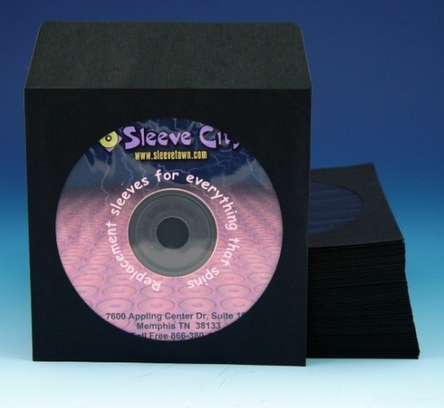 Black Paper CD, DVD Sleeve With Flap SAMPLE | Sleeve City